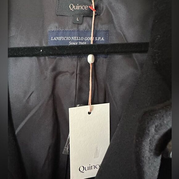 Quince Italian Wool Belted Coat in Black Size Large NWTs - Picture 5 of 9